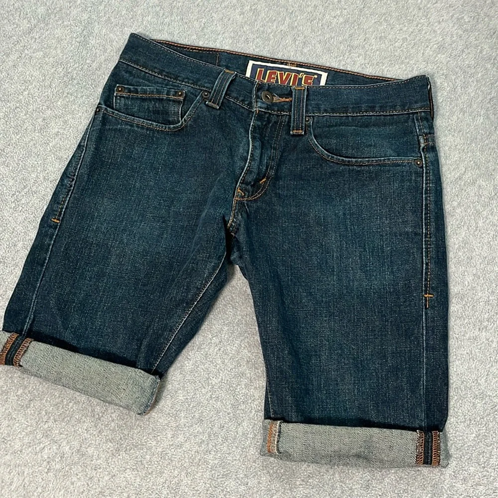 Levis Mens 511 Skinny Denim Cutoff Cuffed Shorts Size 31 Summer Casual Prepp